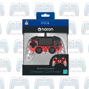 MANETTE NACON COMPACT CONTROLLER FOR PS4 | TRANSPARENT RED 1
