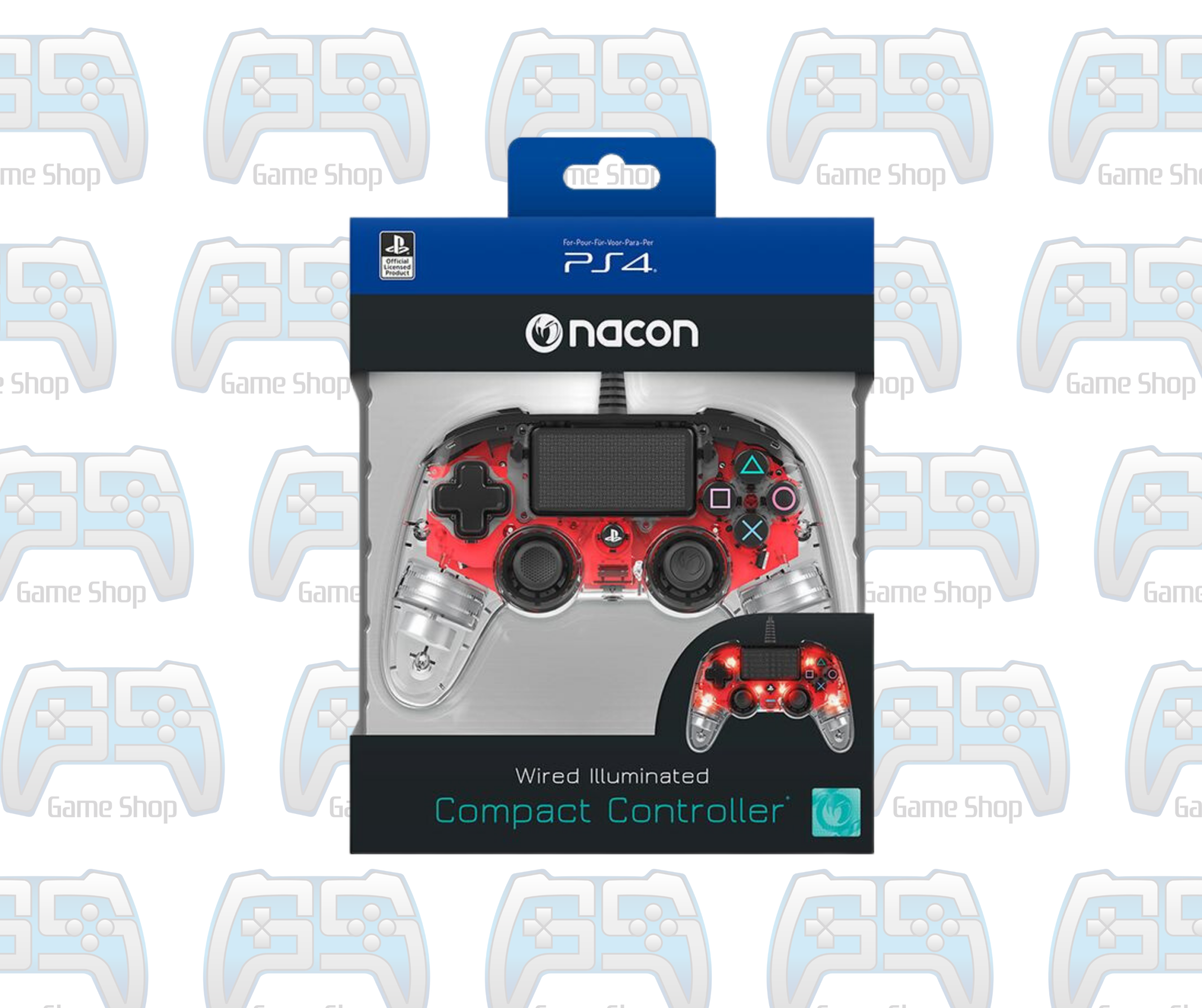 MANETTE NACON COMPACT CONTROLLER FOR PS4 | TRANSPARENT RED