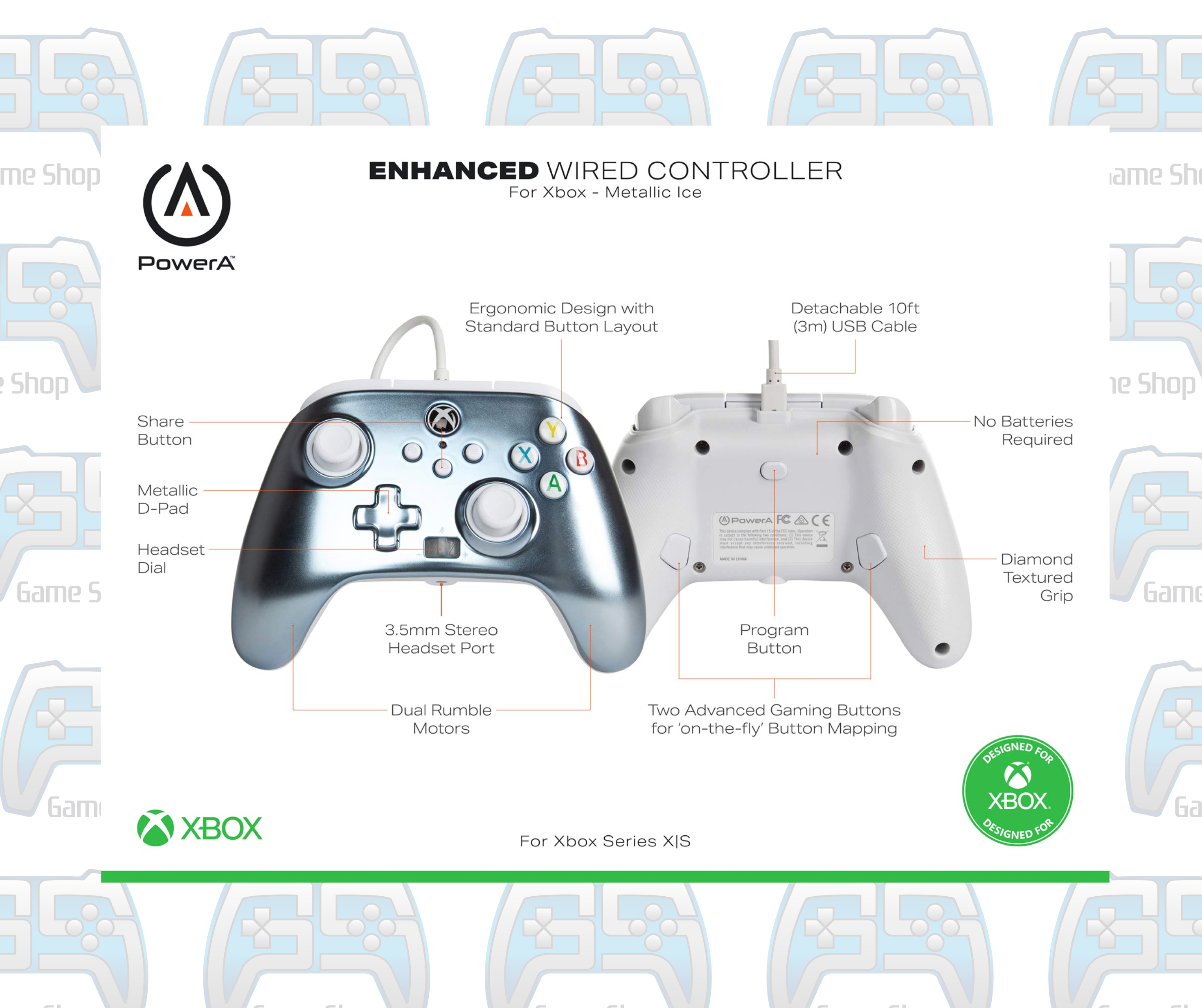 MANETTE POWER A COULEUR METALIC ICE | XBOX ONE - SERIES - PC