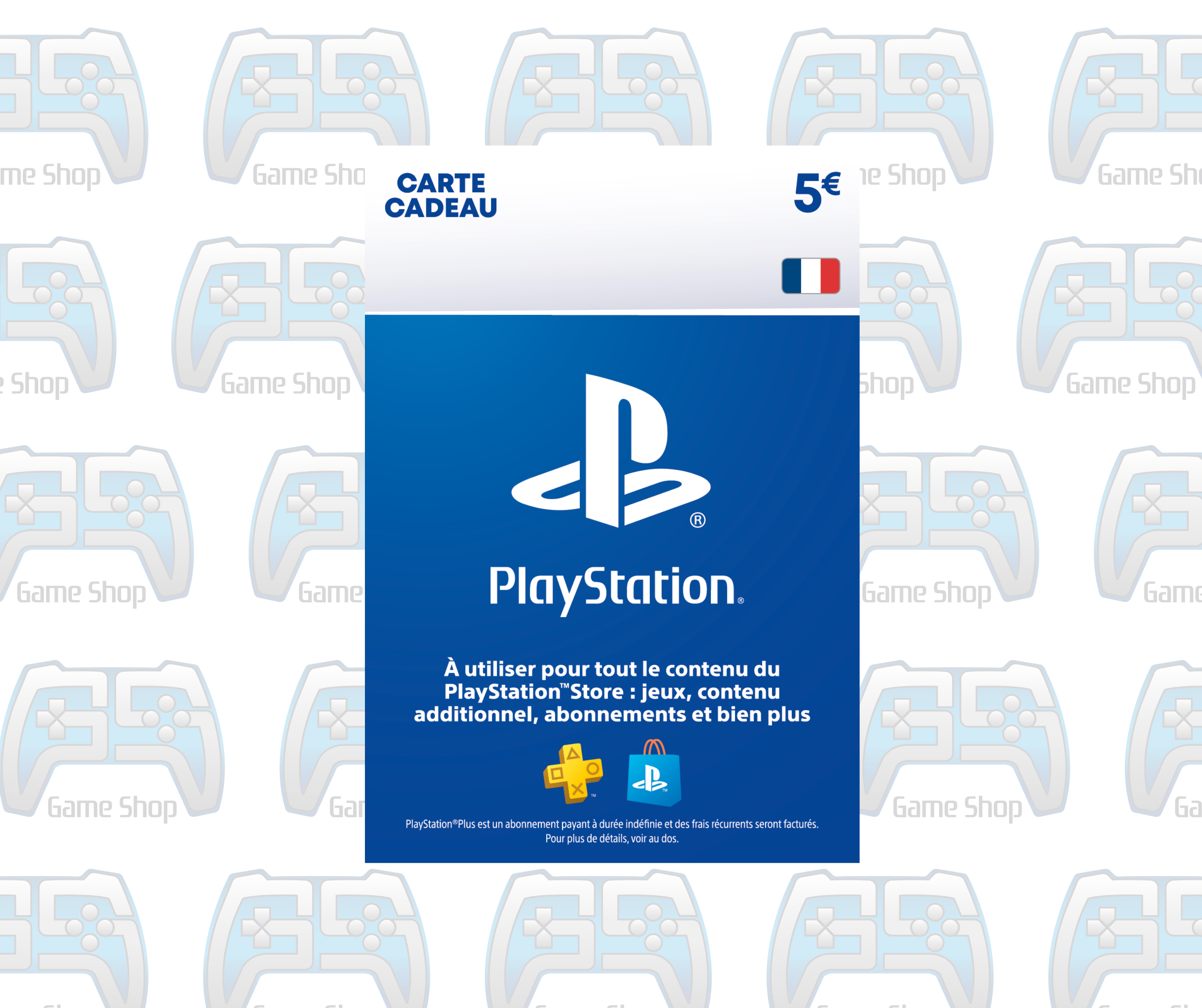 CARTE PRÉPAYÉE PLAYSTATION NETWORK ( PSN ) : 5 EURO | FR | Gift Card