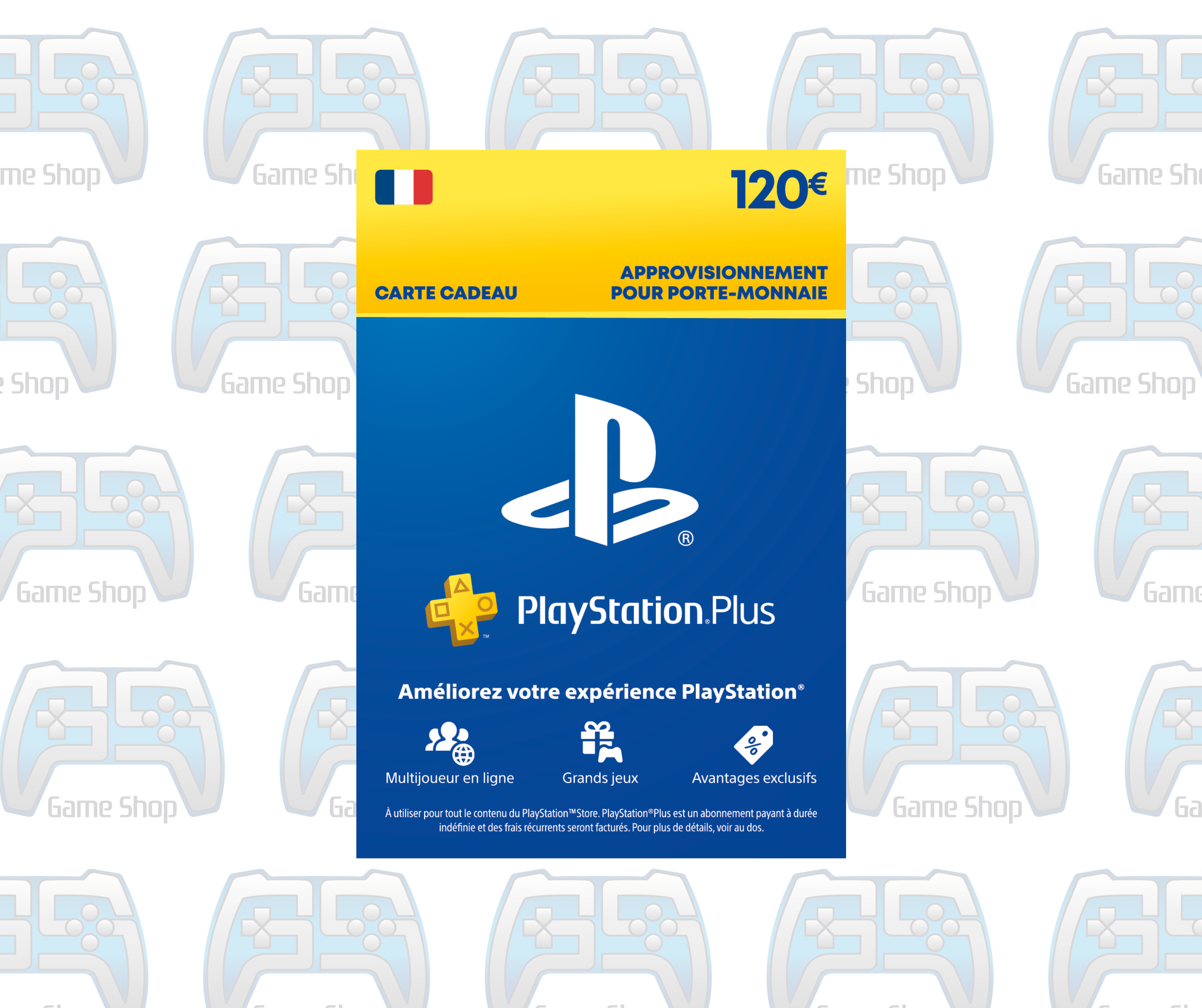 CARTE PRÉPAYÉE PLAYSTATION NETWORK ( PSN ) : 120 EURO | FR | Gift Card