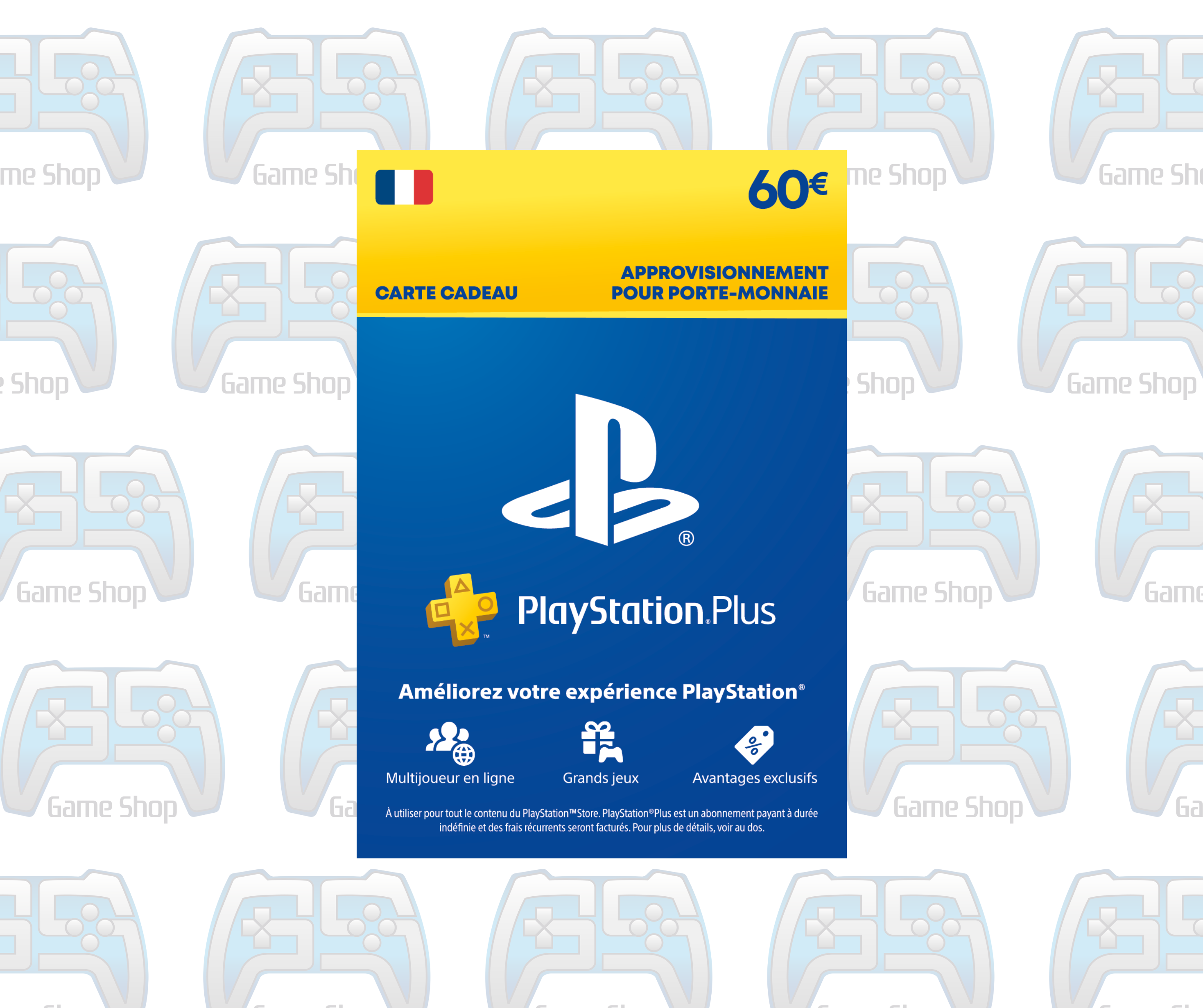 CARTE PRÉPAYÉE PLAYSTATION NETWORK ( PSN ) : 60 EURO | FR | Gift Card