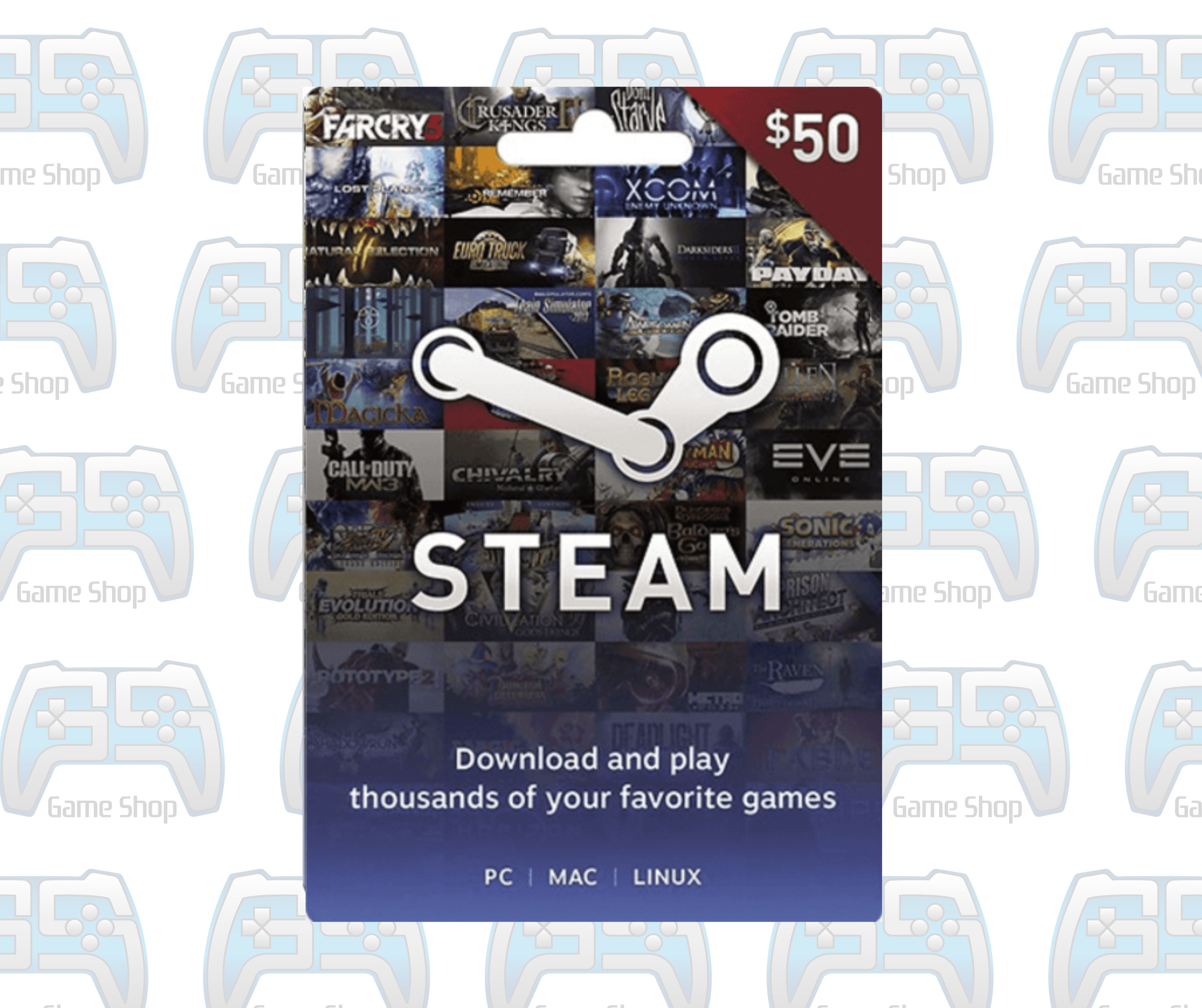 CARTE PRÉPAYÉE STEAM : 50 DOLLARS | USA | Gift Card