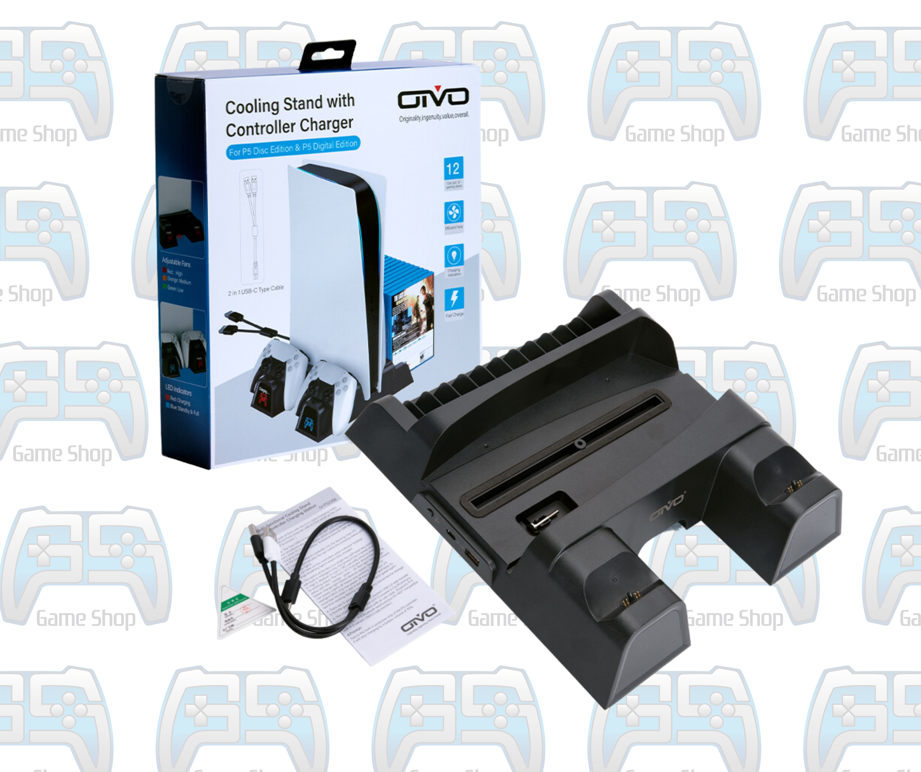 STATION OIVO :  COOLING STAND WITH CONTROLLER CHARGER | PS5