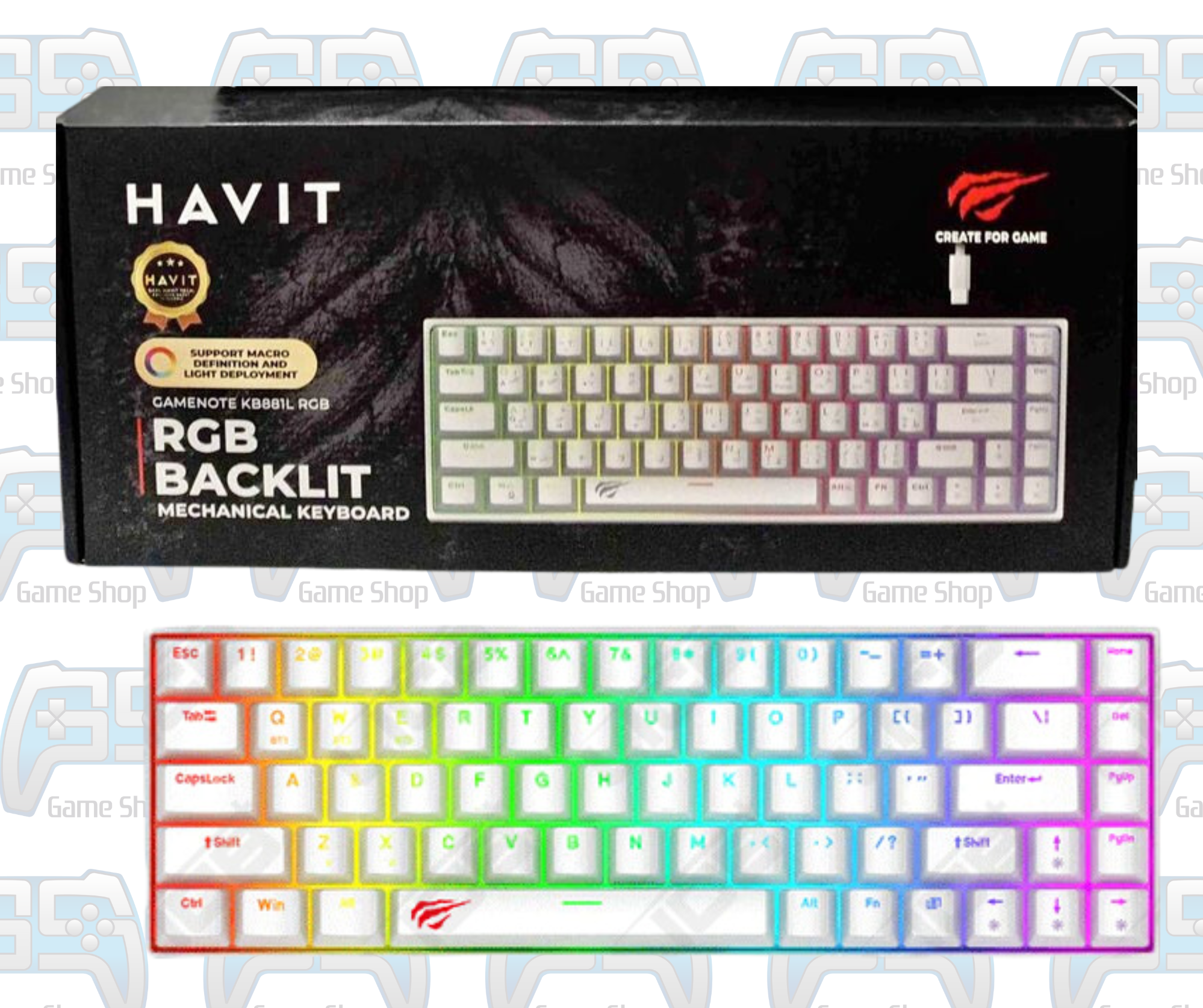 CLAVIER GAMER RGB HAVIT GAMENOTE KB881L