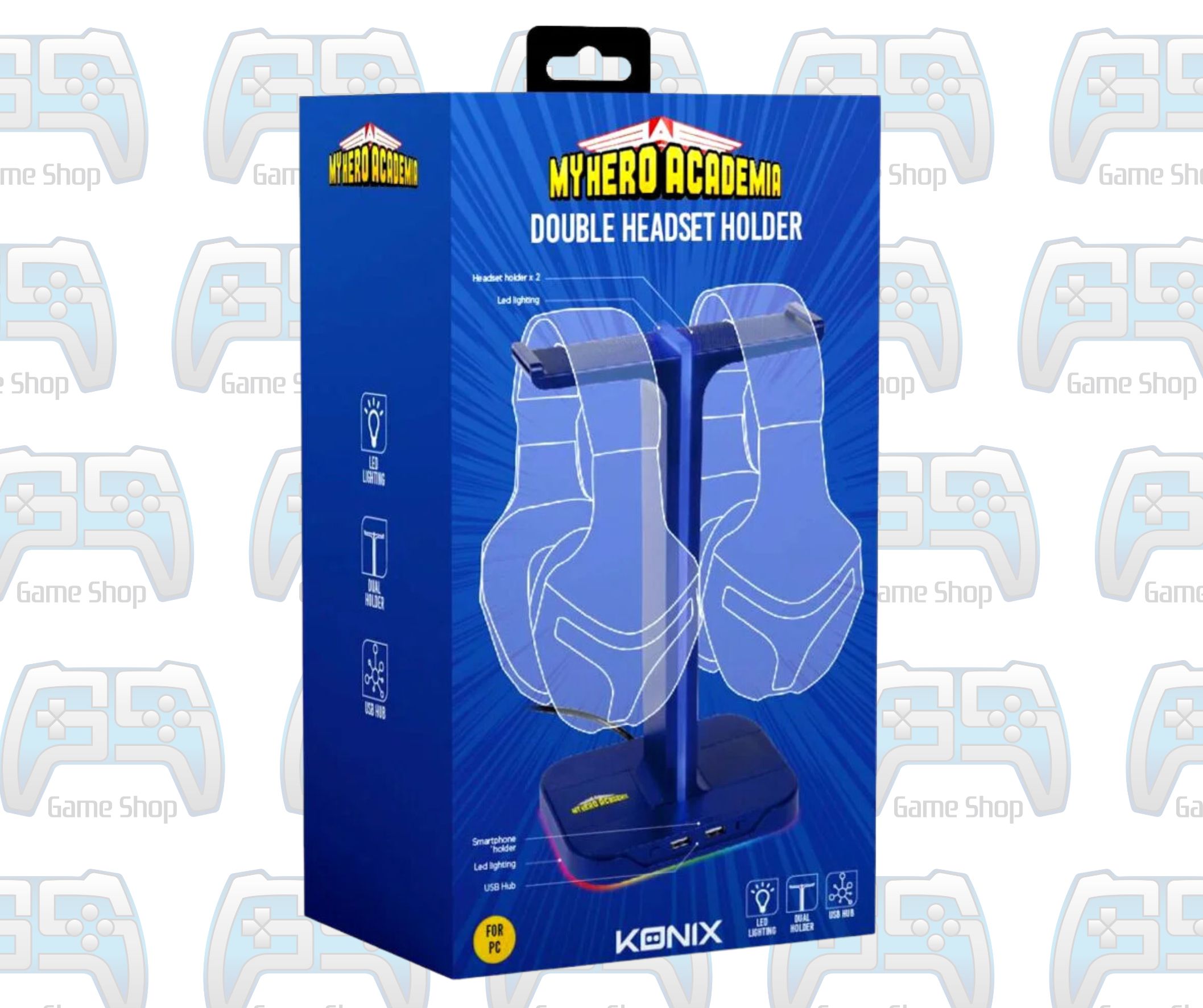 SUPPORT CASQUE KONIX MY HERO ACADEMIA DOUBLE HEADSET HOLDER