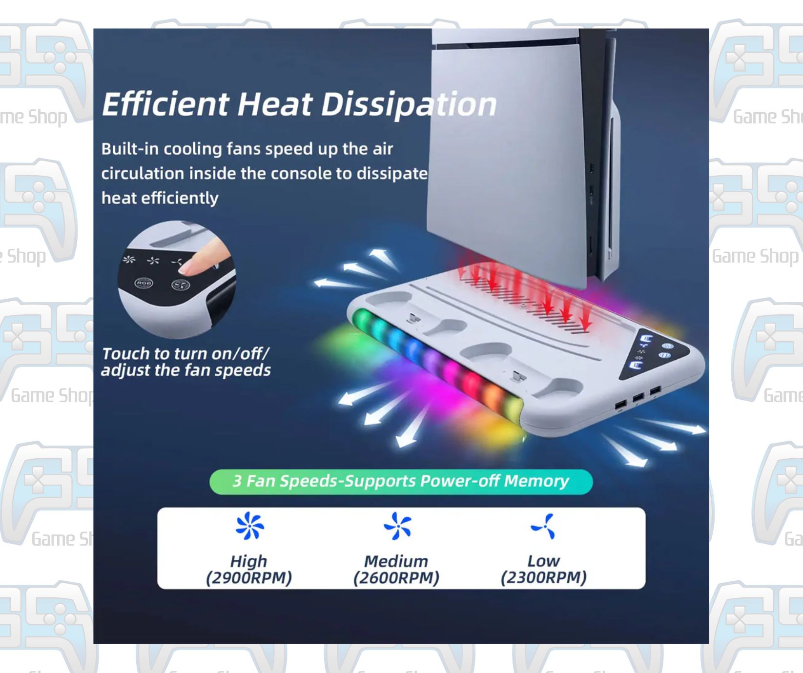 STATION DOBE RGB MULTI-FUNCTION COOLING CHARGING DOCK | PS5 FAT - PS5 SLIM - PS5 PRO