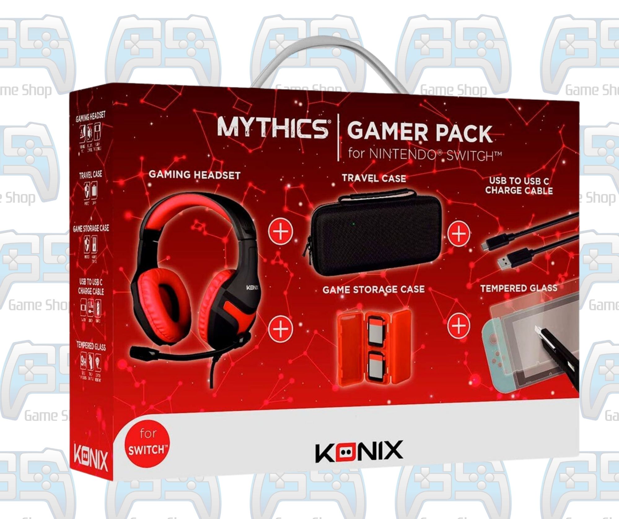 PACK GAMING KONIX MYTHICS GAMER PACK GAMING ACCESSORIES FOR NINTENDO SWITCH | SWITCH