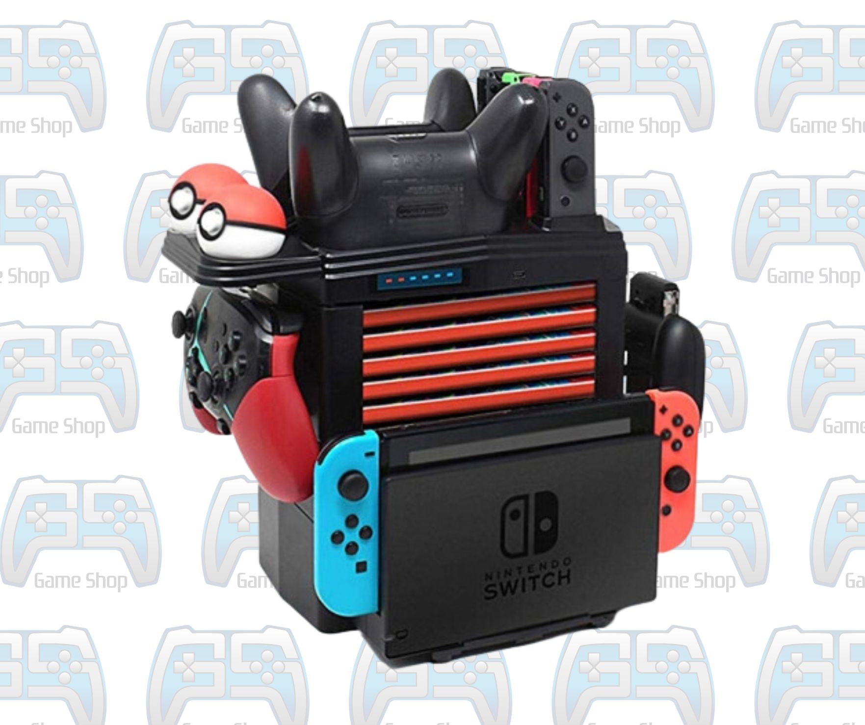 KJH STATION DE CHARGE MULTIFONCTION SUPPORT POKETBALL ET RANGEMENT JEUX | SWITCH