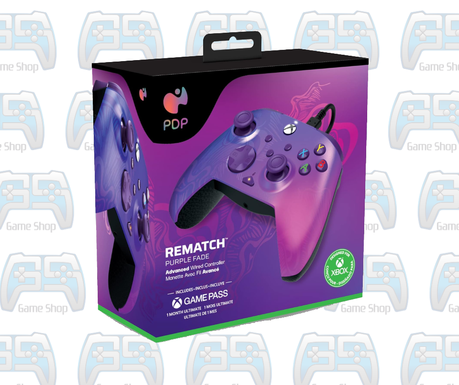 MANETTE PDP FILAIRE REMATCH GLOW PURPLE FADE POUR XBOX + GAME PASS 1 MOIS
