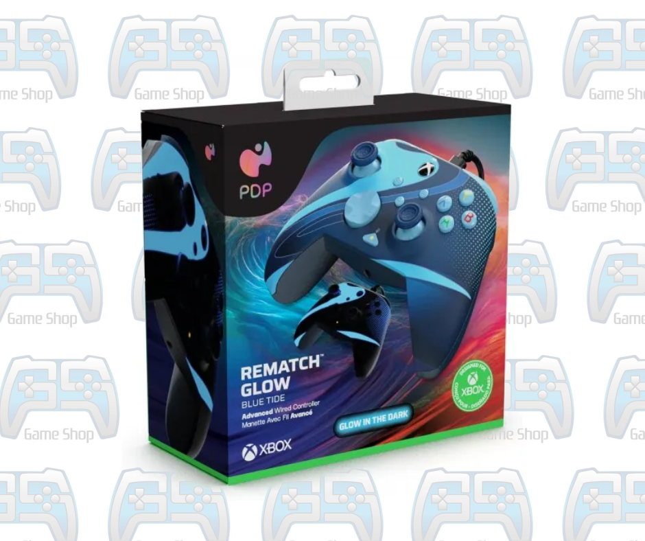 MANETTE PDP FILAIRE REMATCH GLOW BLUE TIDE POUR XBOX + GAME PASS 1 MOIS