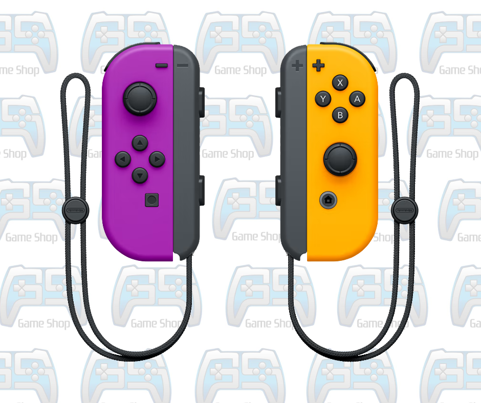 JOYCON SWITCH VIOLET FLUO ET ORANGE FLUO
