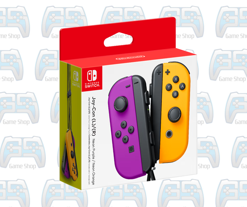 JOYCON SWITCH VIOLET FLUO ET ORANGE FLUO