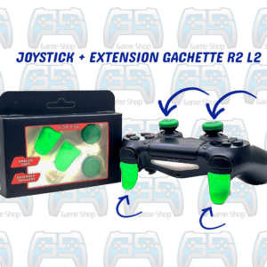 JOYSTICK SKEIDO PS4 + EXTENSION GACHETTE L2 R2 - VERT 1