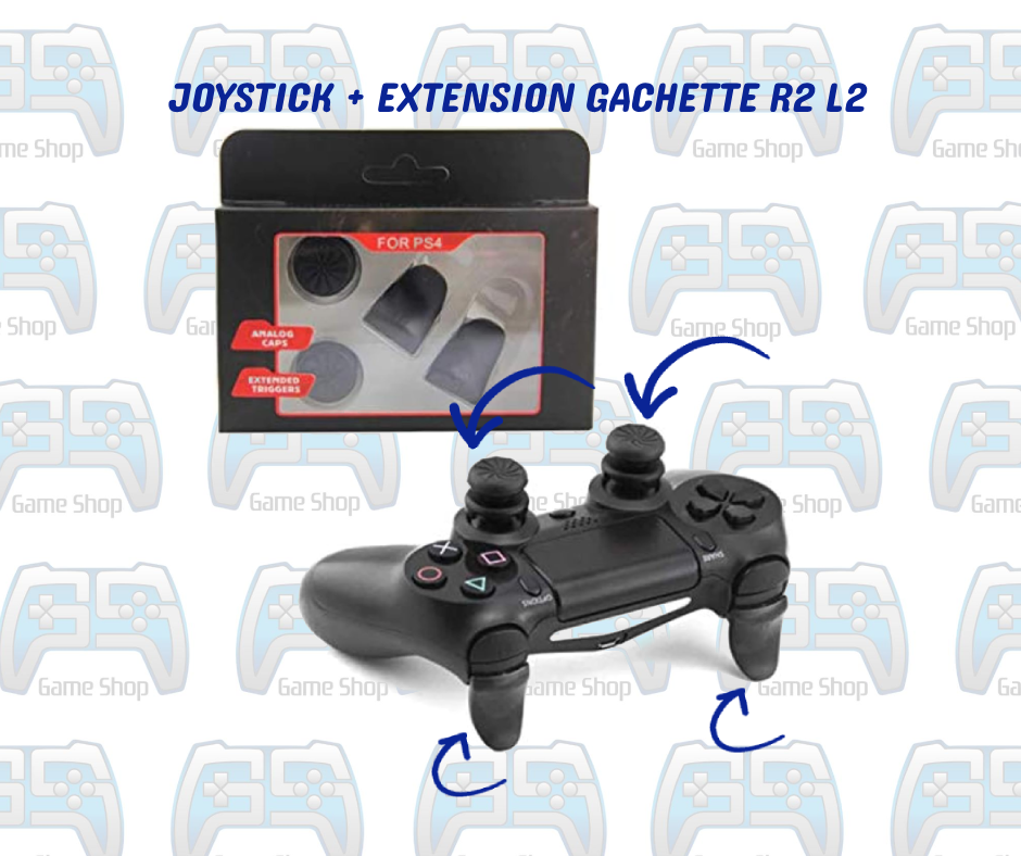 JOYSTICK SKEIDO PS4 + EXTENSION GACHETTE L2 R2 - NOIR