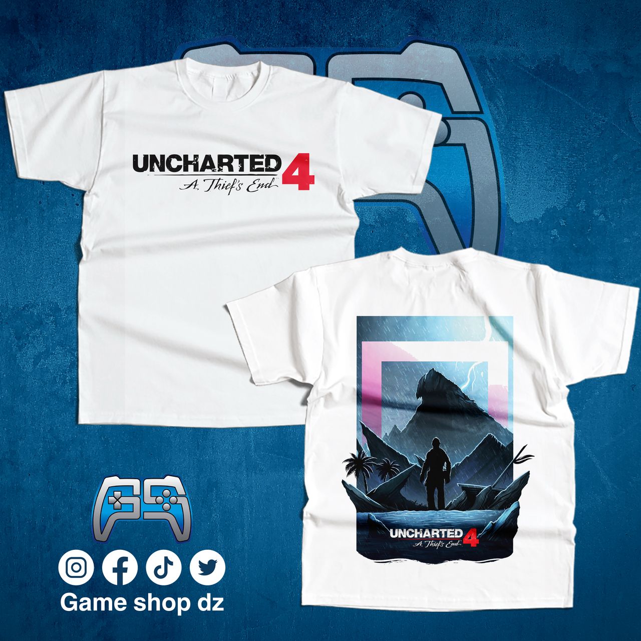 T-SHIRT UNCHARTED 4 | BLANC