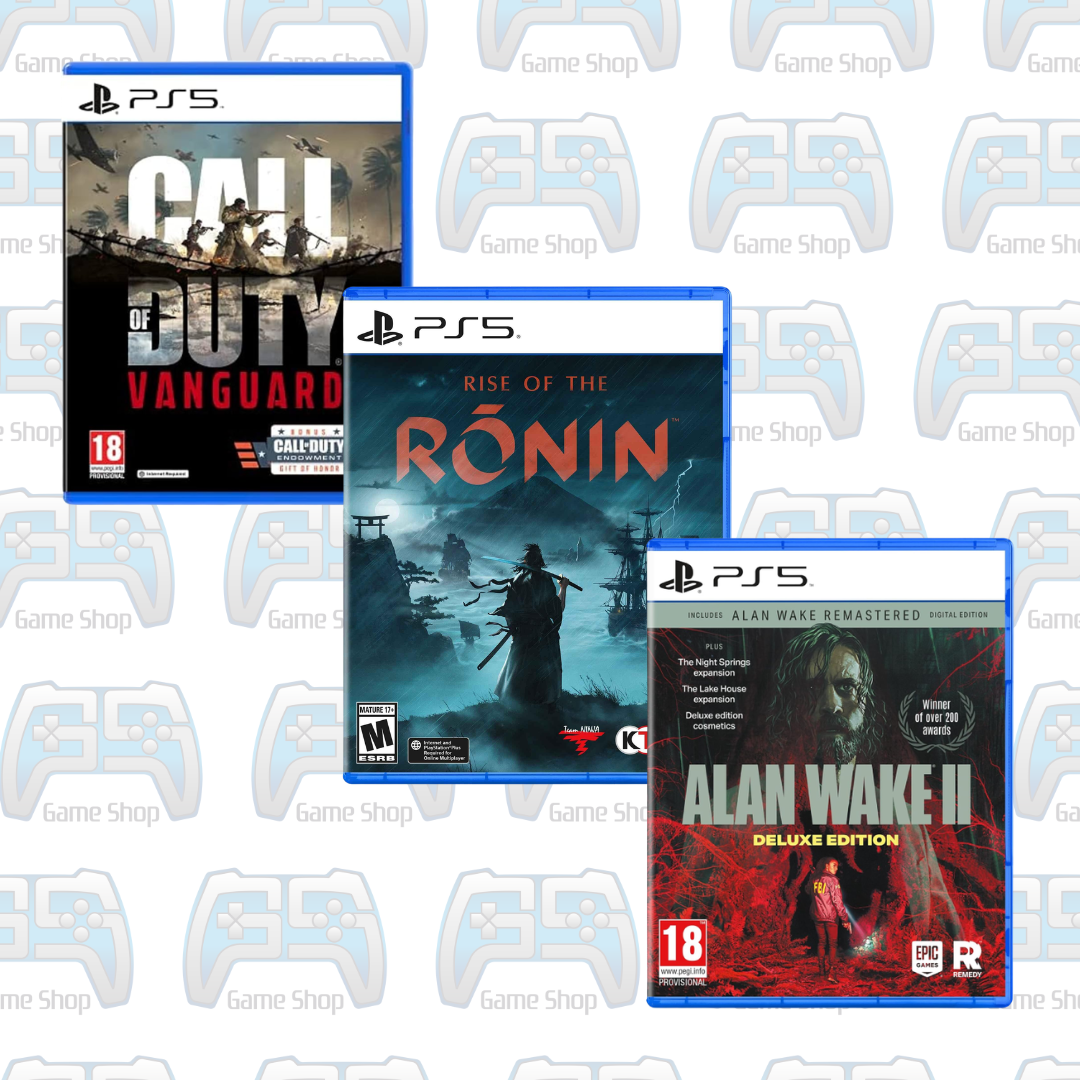 PACK TRIO PRESTIGE : ALAN WAKE 2 ÉDITION DELUXE + RISE OF THE RONIN + CALL OF DUTY: VANGUARD | PS5 | OCCASION