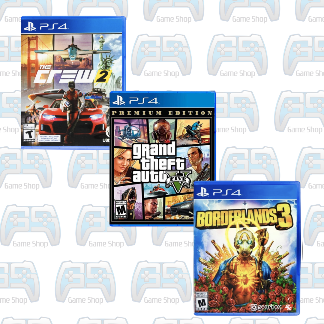 PACK TRIO OPEN-WORLD & ACTION TOTALE : GTA V + THE CREW 2 + BORDERLANDS 3 | PS4 | OCCASION