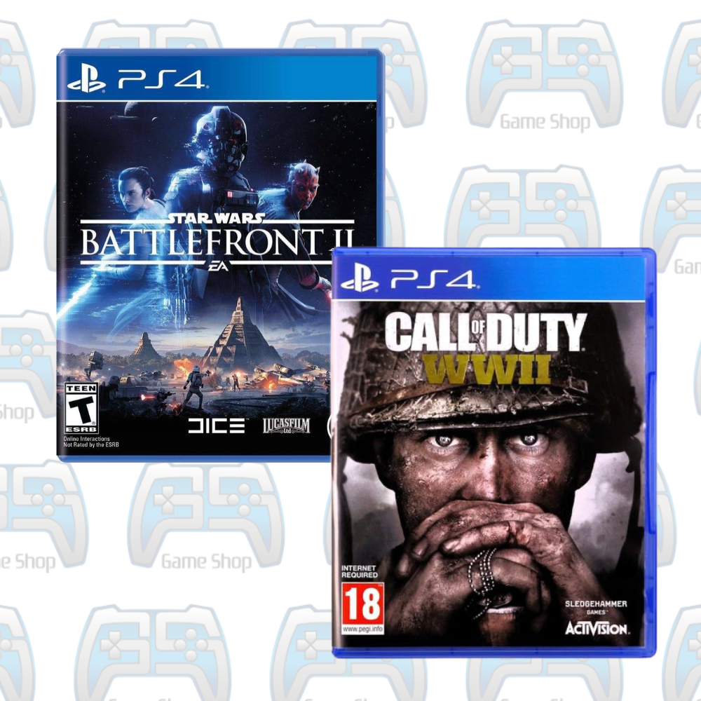 PACK DUO GUERRE TOTALE PS4 : CALL OF DUTY: WWII + STAR WARS BATTLEFRONT II | OCCASION
