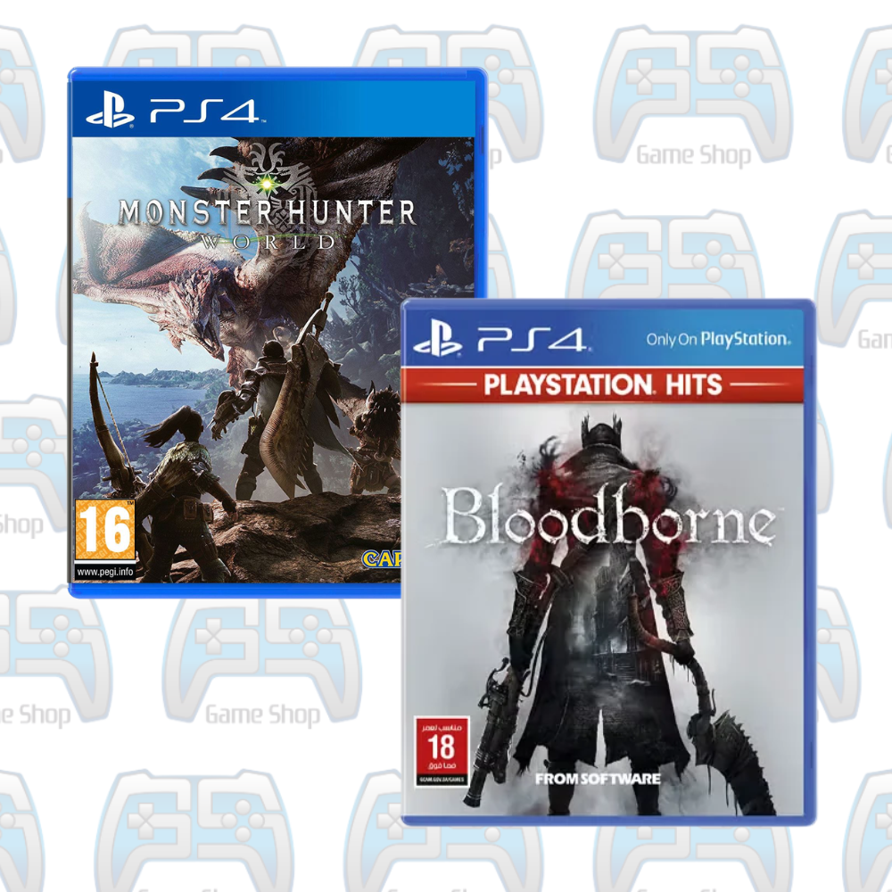 PACK DUO CHASSEURS D'ÉLITE PS4 : BLOODBORNE + MONSTER HUNTER: WORLD | OCCASION