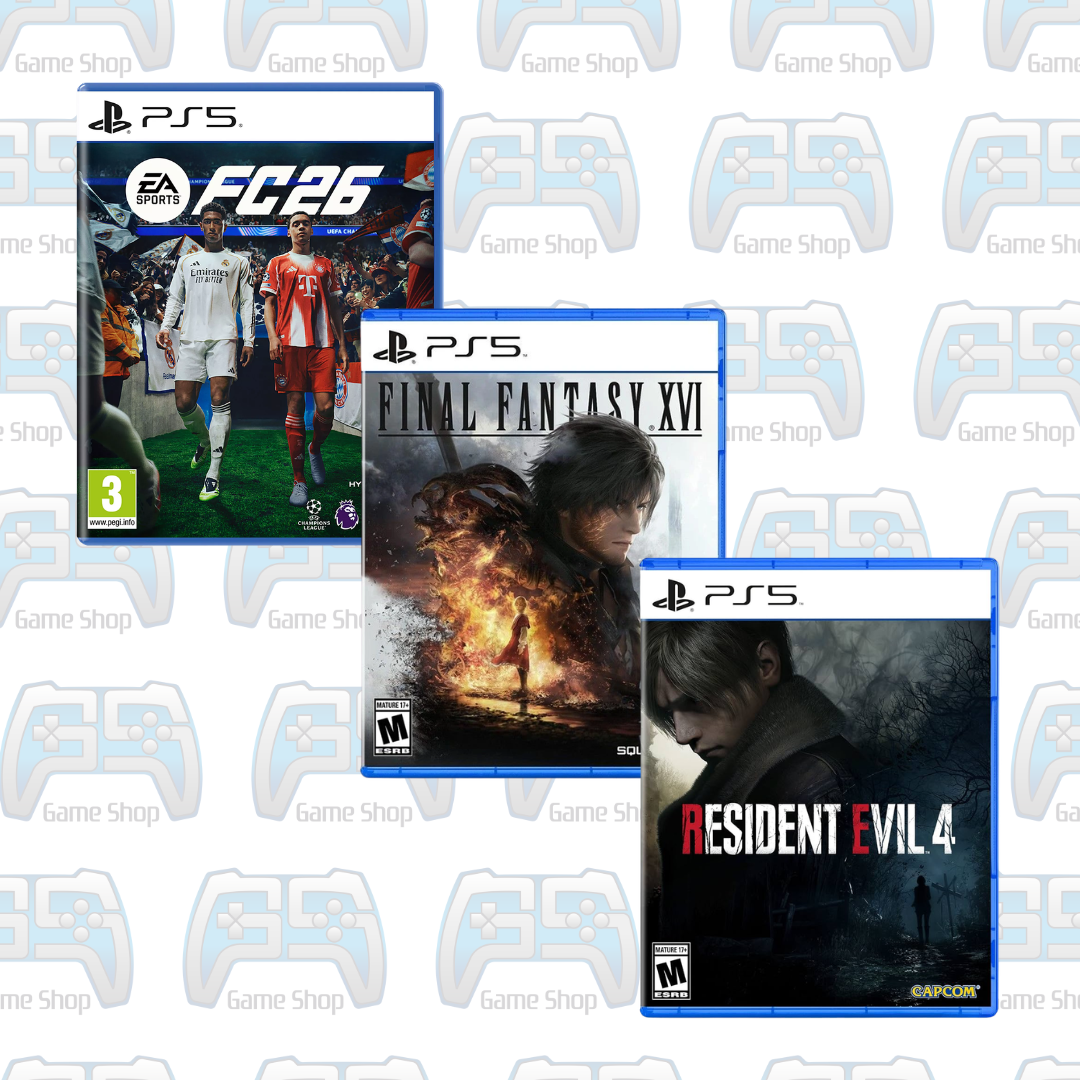 PACK TRIO LÉGENDAIRE : EA SPORTS FC 26 + RESIDENT EVIL 4 REMAKE + FINAL FANTASY XVI | PS5 | OCCASION