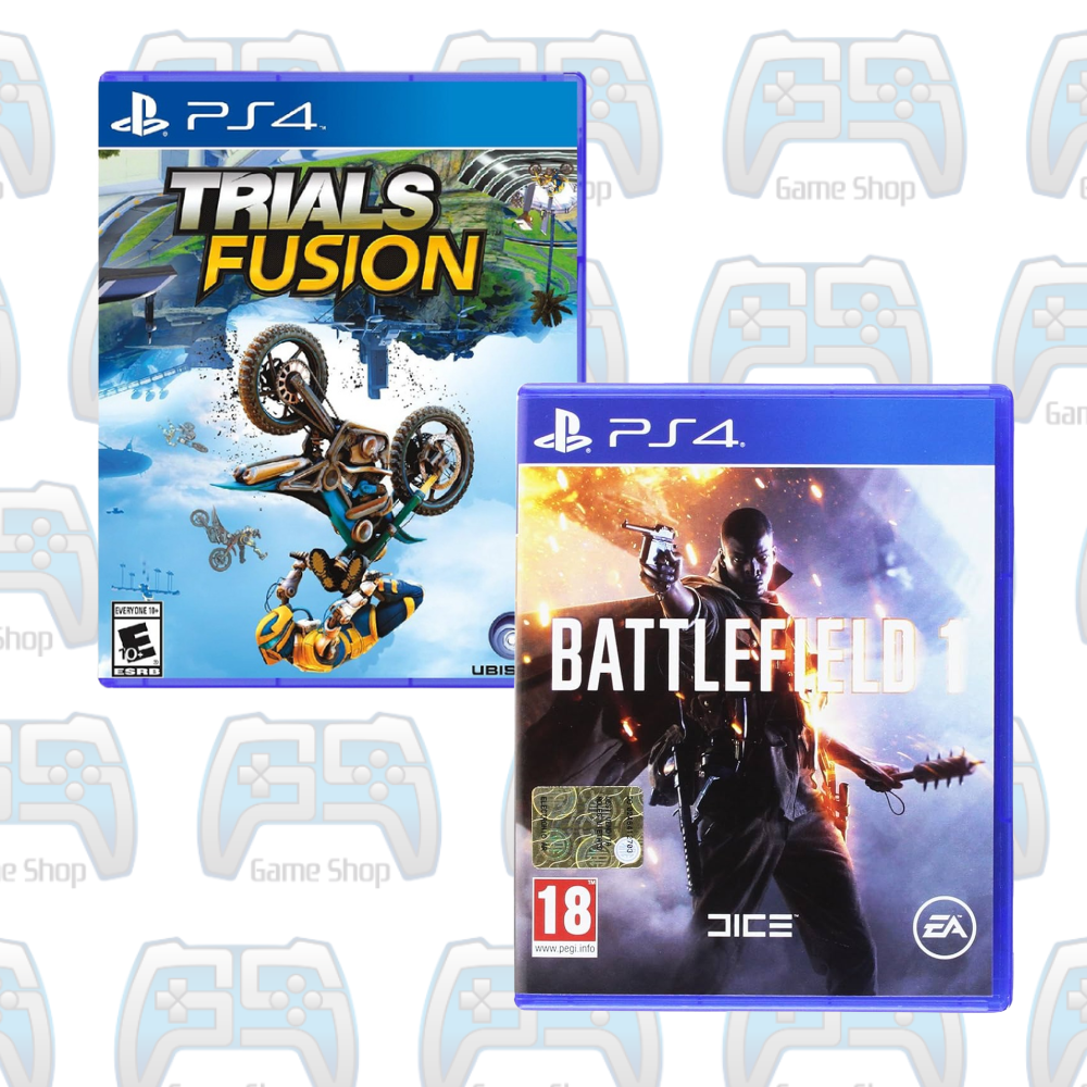 PACK DUO GUERRE TOTALE & DÉFI ARCADE PS4 : BATTLEFIELD 1 + TRIALS FUSION | OCCASION
